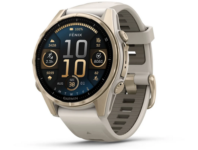 Spordikell Garmin fenix 8 43mm AMOLED Sapphire Soft Gold with Fog Gray Band