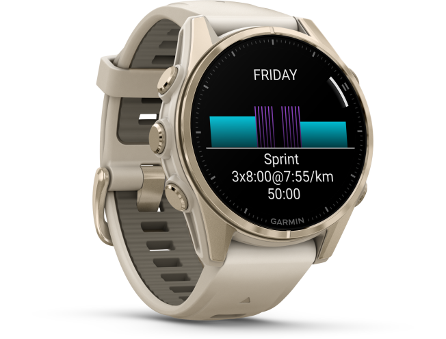 Spordikell Garmin fenix 8 43mm AMOLED Sapphire Soft Gold with Fog Gray Band
