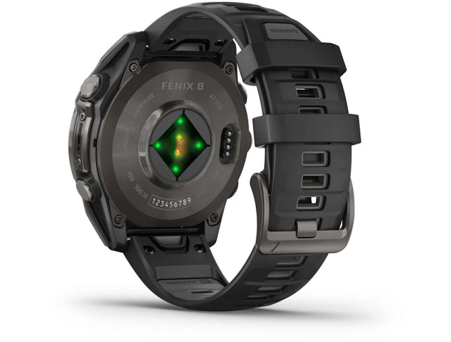 Spordikell Garmin fenix 8 47mm AMOLED Sapphire Carbon Gray DLC Ti with Black Titanium Band AMOLED Sapphire Carbon Gray DLC Ti with Black Titanium Band