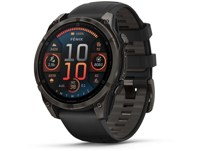 Spordikell Garmin fenix 8 47mm AMOLED Sapphire Carbon Gray DLC Ti with Black Titanium Band AMOLED Sapphire Carbon Gray DLC Ti with Black Titanium Band