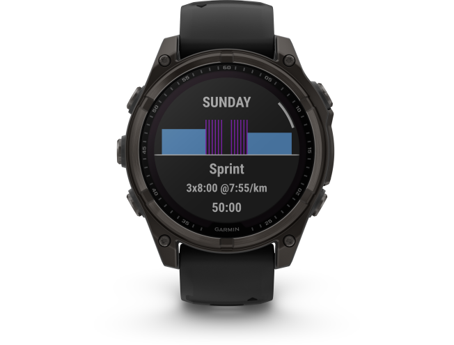 Spordikell fenix 8 47mm Solar Solar Sapphire Carbon Gray DLC Ti with Black band