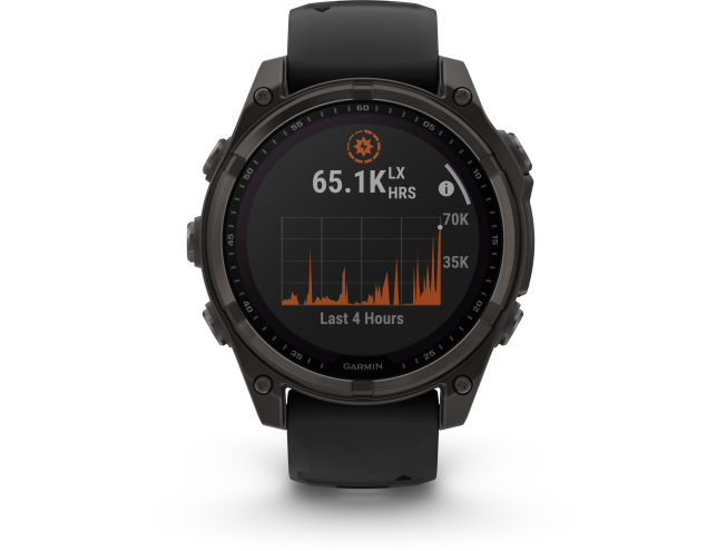 Spordikell fenix 8 47mm Solar Solar Sapphire Carbon Gray DLC Ti with Black band