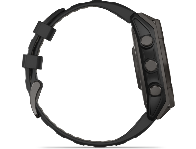 Spordikell fenix 8 47mm Solar Solar Sapphire Carbon Gray DLC Ti with Black band