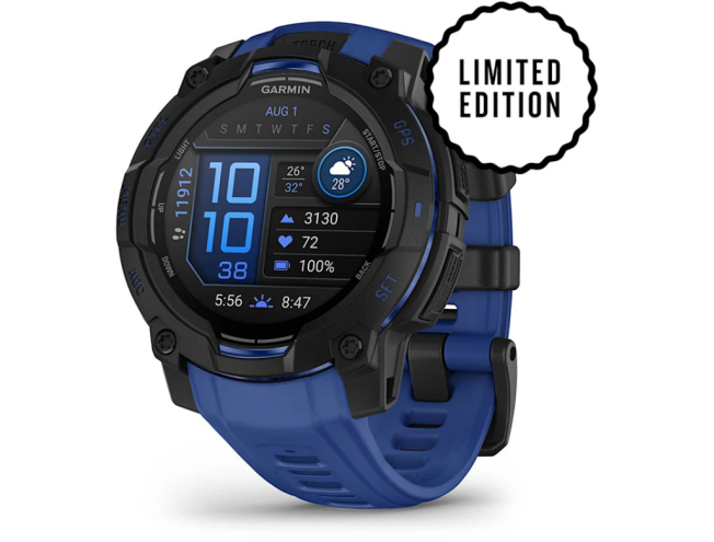 Seikluskell Garmin Instinct 3 45mm AMOLED Black - Bolt Blue/Black