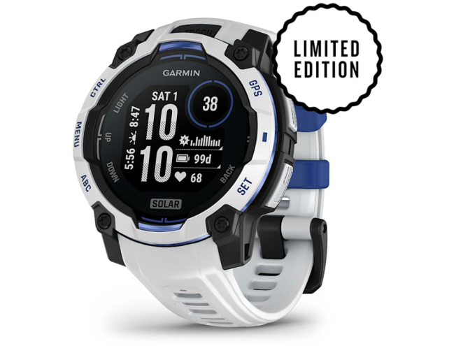 Seikluskell Garmin Instinct 3 45mm Solar Whitestone - Whitestone/Bolt Blue