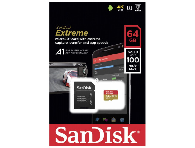 SanDisk microSDXC 64GB Extreme U3 C10 V30