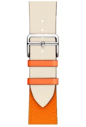 Kunstnahast kellarihm Apple watch Valge/Oranž 38/40/41